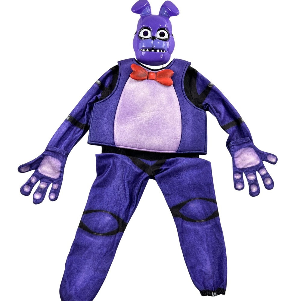 Rubies Five Nights at Freddys Bonnie Costume Kids M Purple FNAF Jumpsuit Mask